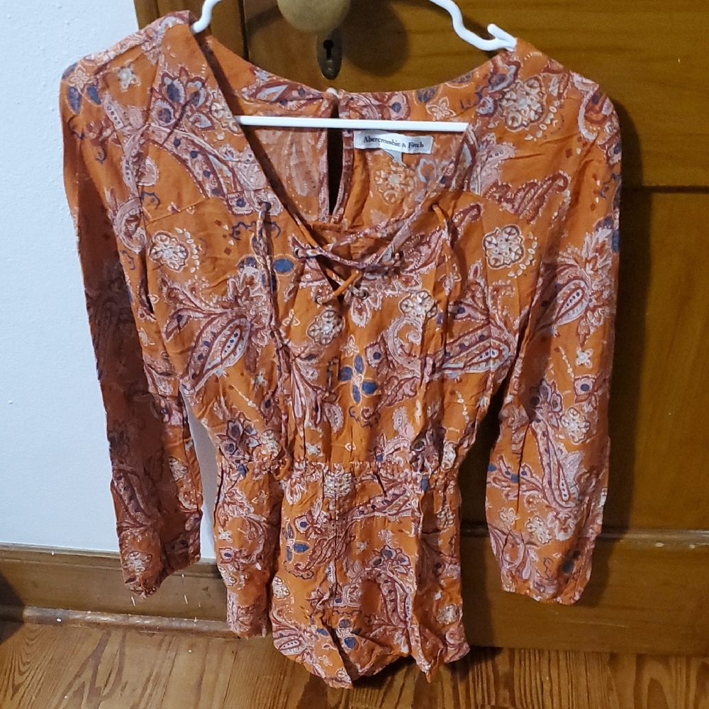 Orange Paisley Women's Top